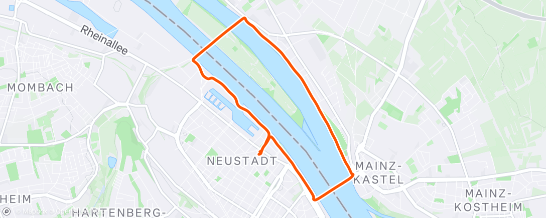 Map of the activity, Lauf am Morgen • 34:08 elapsed