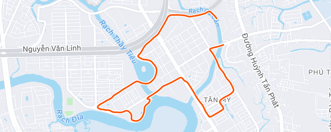 Map of the activity, Вечерний забег