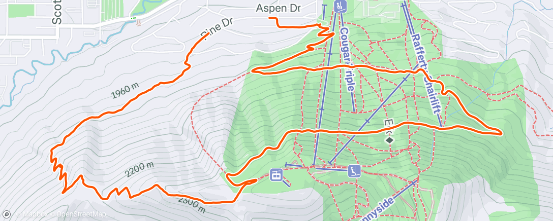 Map of the activity, Josie’s Ridge to Way Home