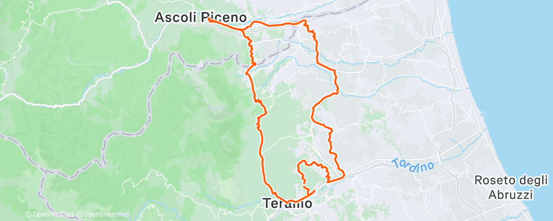 Map of the activity, Pedalata mattutina