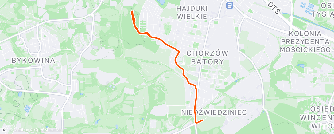 Map of the activity, Evening Ride