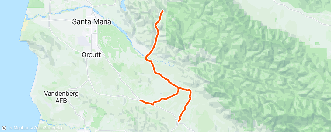 Map of the activity, Santa Barbara Training Camp Day 3 - Canyon