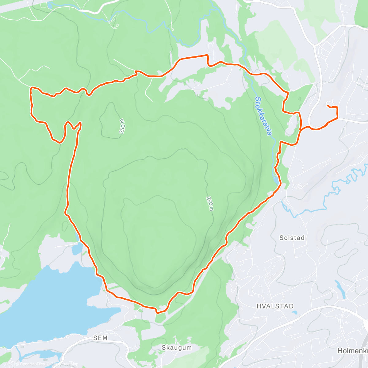 Map of the activity, Afternoon Trail Run