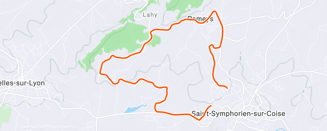 Map of the activity, Footing de Noël 1h 🎅🏃‍♂️🌌☃️🔦👟🦶🎧🤘
