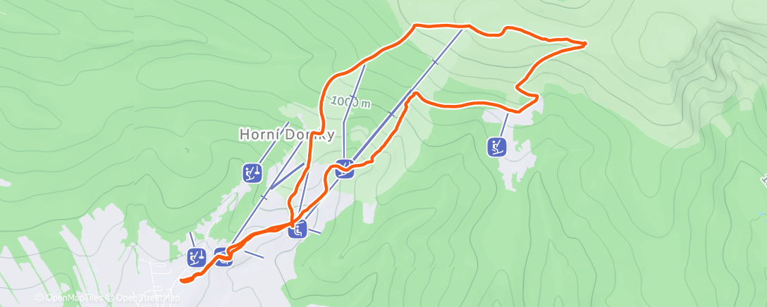 Map of the activity, Lysá Hora - Rokytnice n. Jizerou