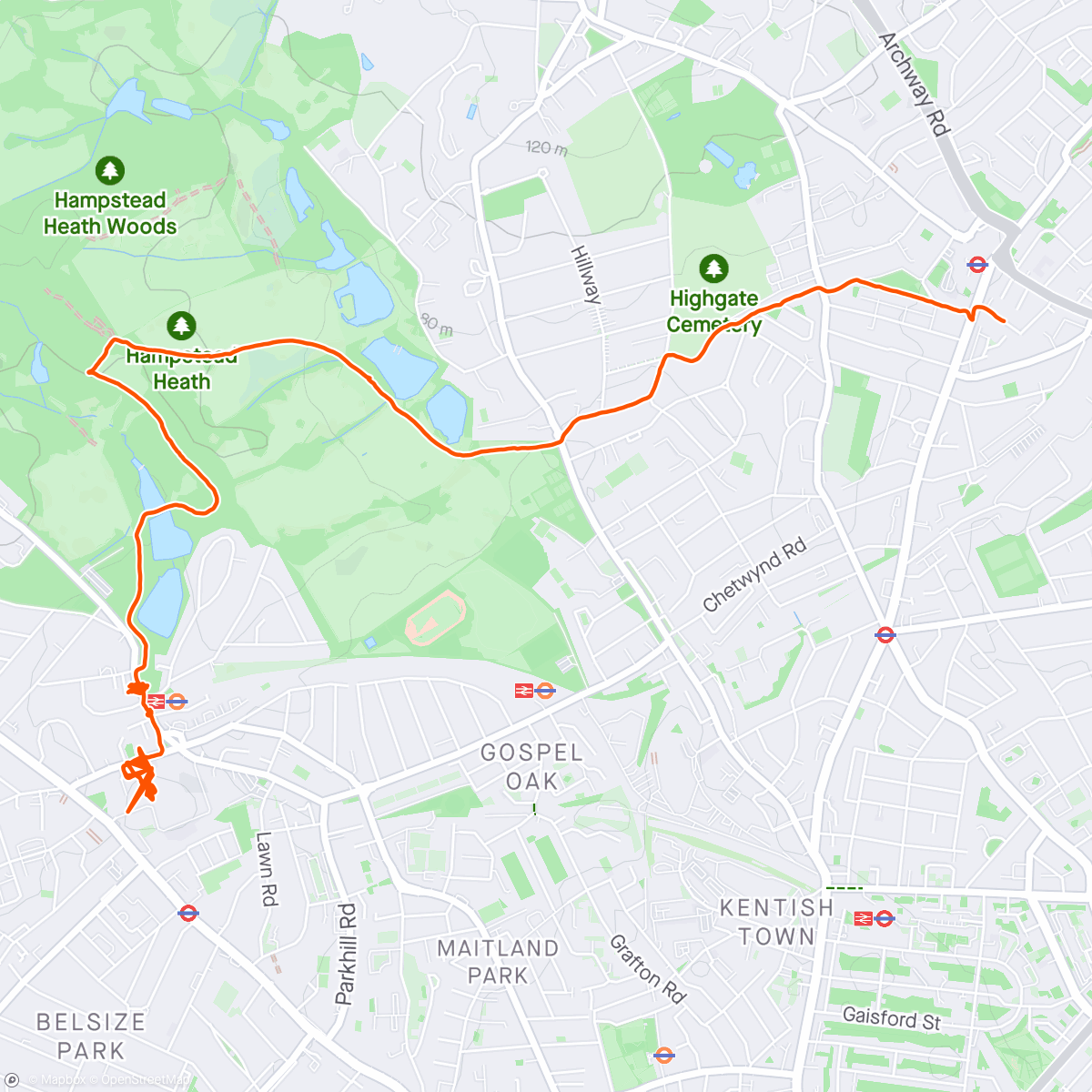Map of the activity, Hampstead Heath