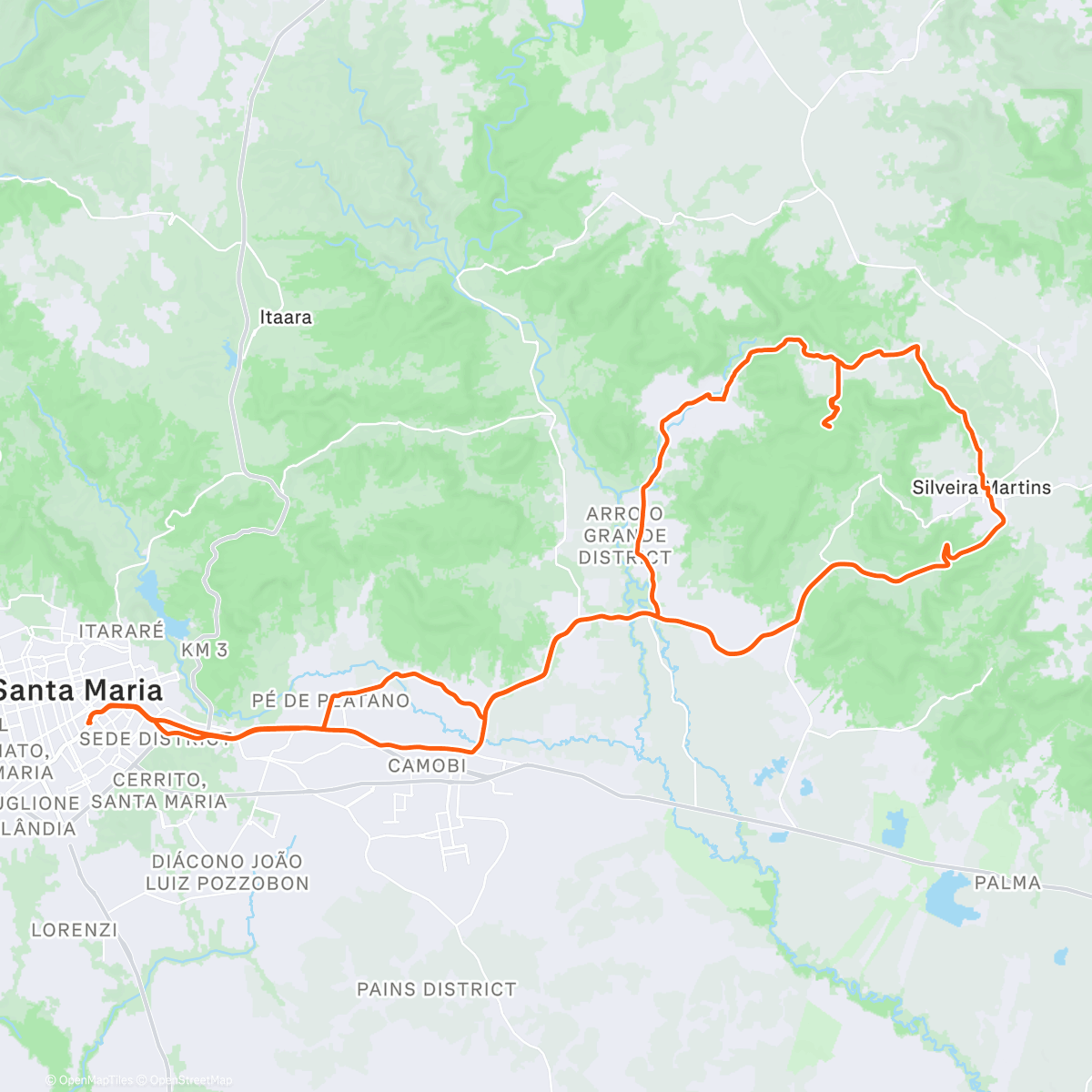 Map of the activity, Afternoon Mountain Bike Ride