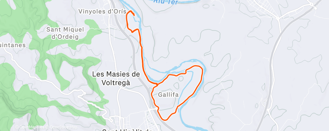 Map of the activity, Afternoon Trail Run