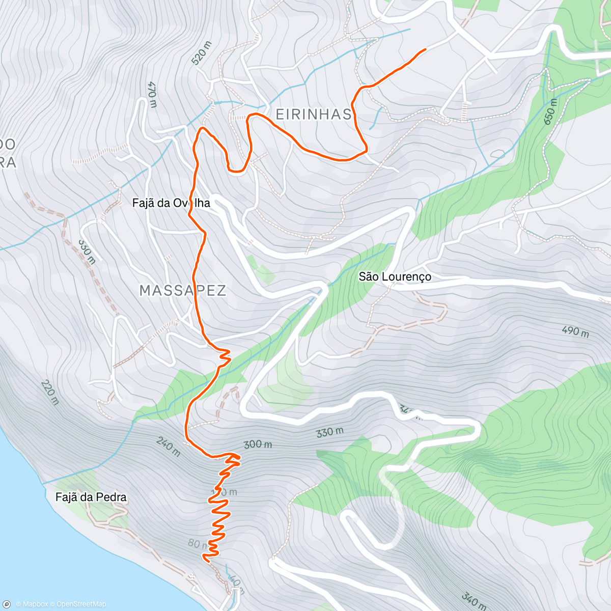 Map of the activity, Traillauf am Abend