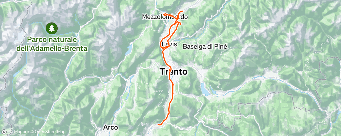 Map of the activity, Ciclismo