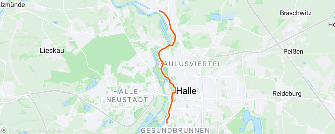 Map of the activity, Fahrt am Morgen