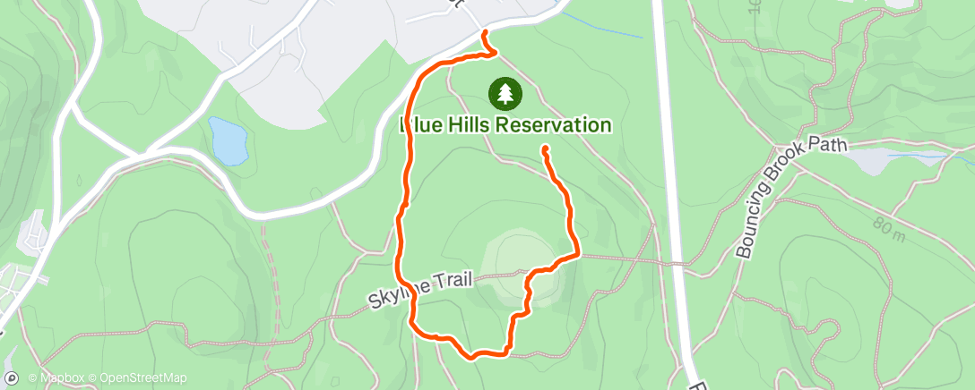 Map of the activity, Afternoon Hike