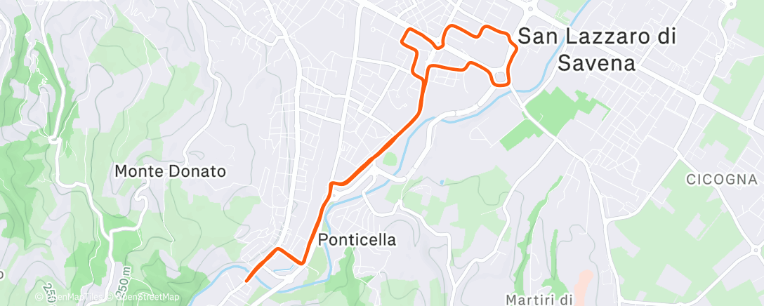 Mapa de la actividad (Corsa dell'ora di pranzo)