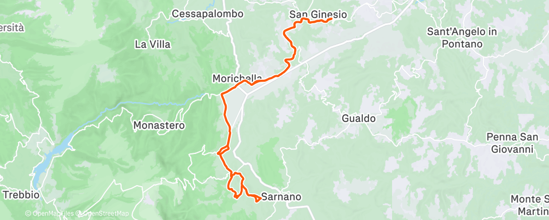 Map of the activity, Afternoon Mountain Bike Ride