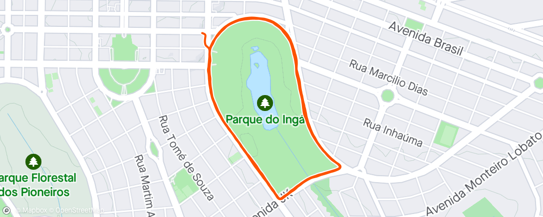 Map of the activity, Run - Maringá PR