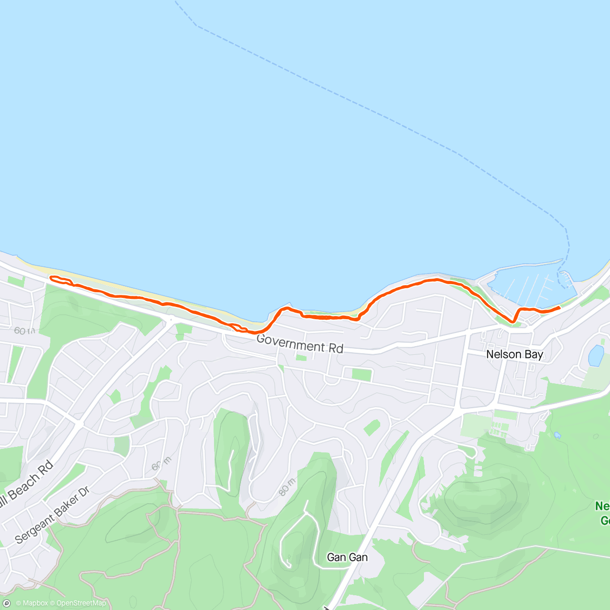 Map of the activity, Brisk morning walk