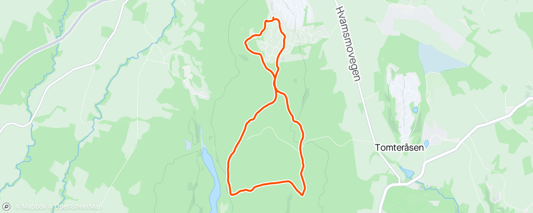 Mapa de la actividad, Evening Trail Run med André