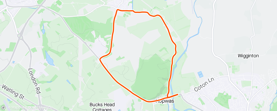 Map of the activity, #40: Hopwas - Fisherwick - Whittington - Hopwas