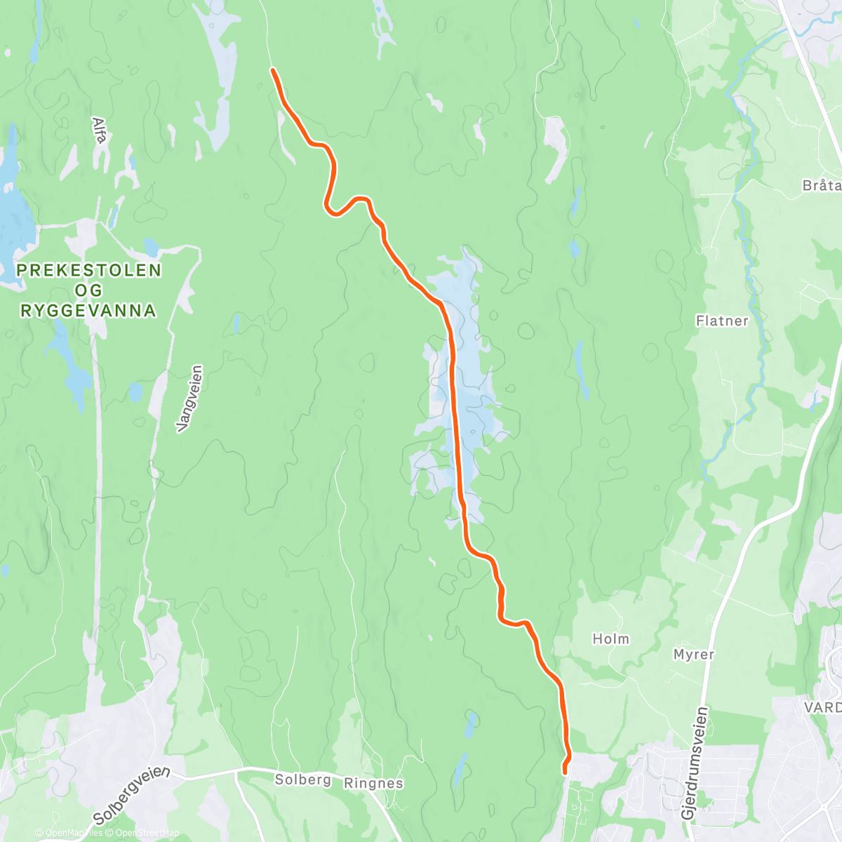 Map of the activity, Liten luftetur etter jobb - flotte forhold i dag🤩 Nok en tur med fokus på å nyte💙