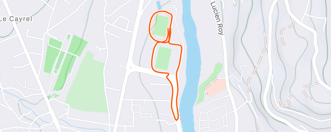 Map of the activity, Evening Run