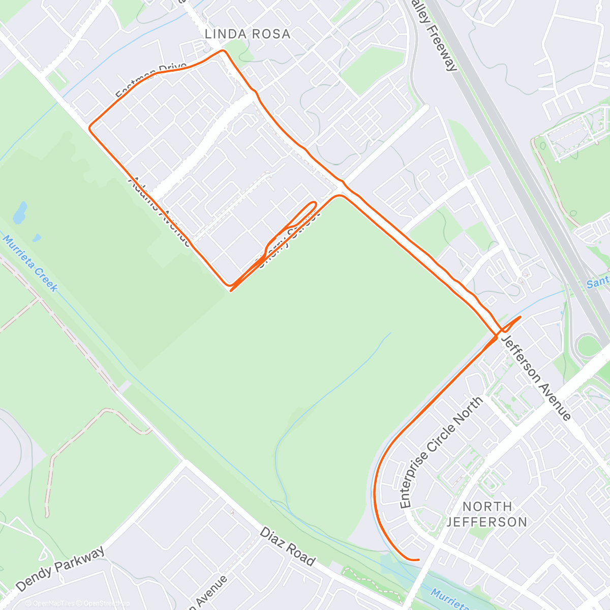 Map of the activity, Solaris Run Club