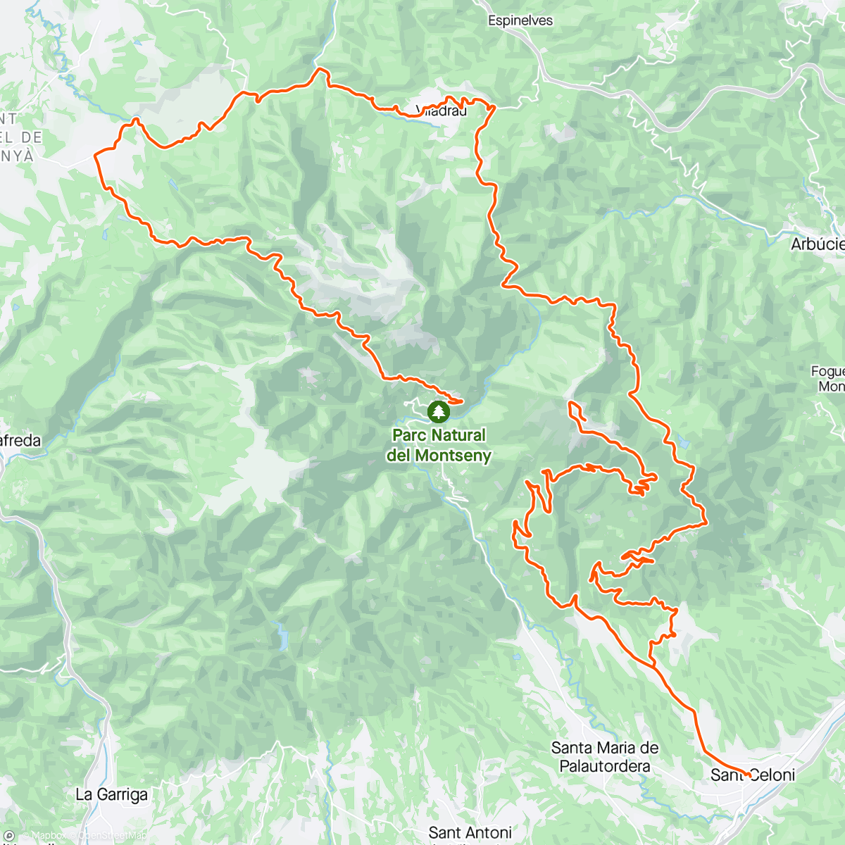 Map of the activity, MONTSENY