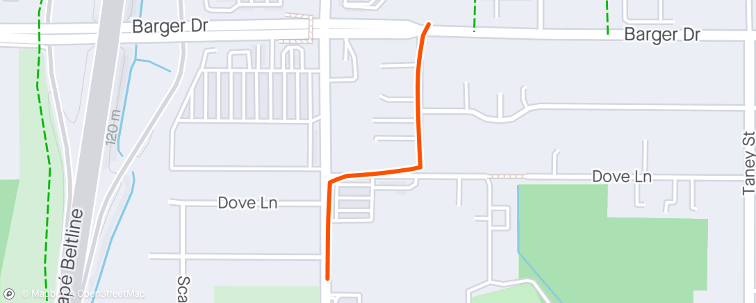 Map of the activity, Afternoon Run