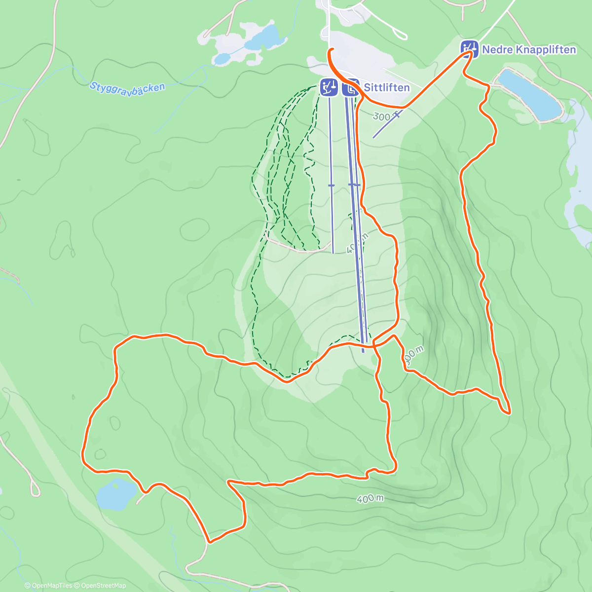 Map of the activity, En loop med Elvira och Anna