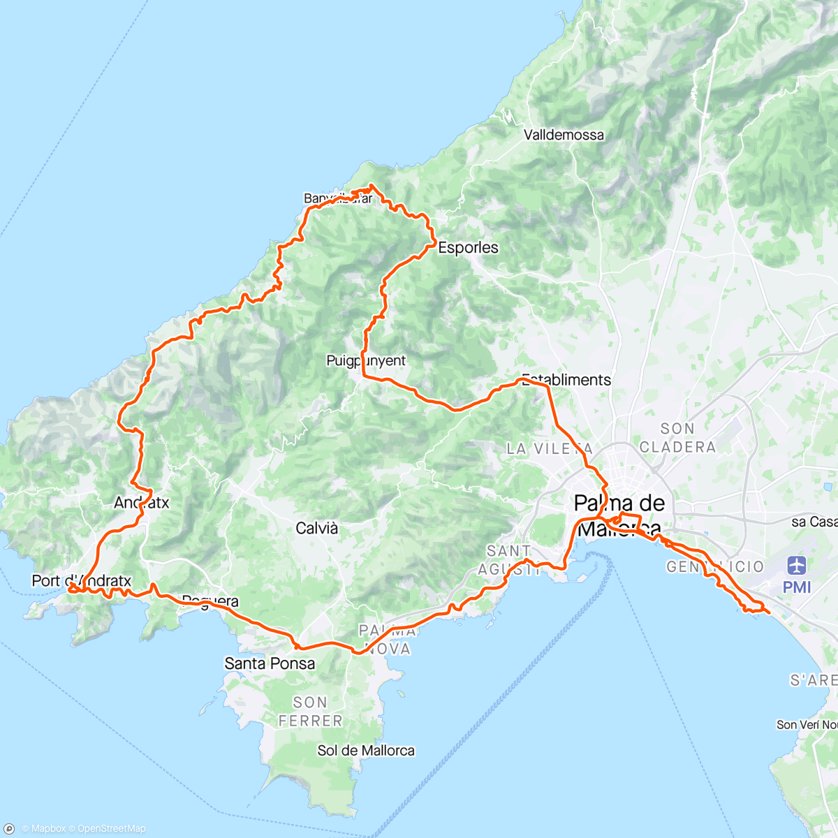 Map of the activity, Majorka dzień 6 - Andratx pętla po zachodzie wyspy