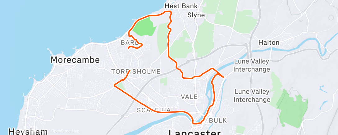 Map of the activity, Morning Run - weather much better than forecast which was a bonus 😊