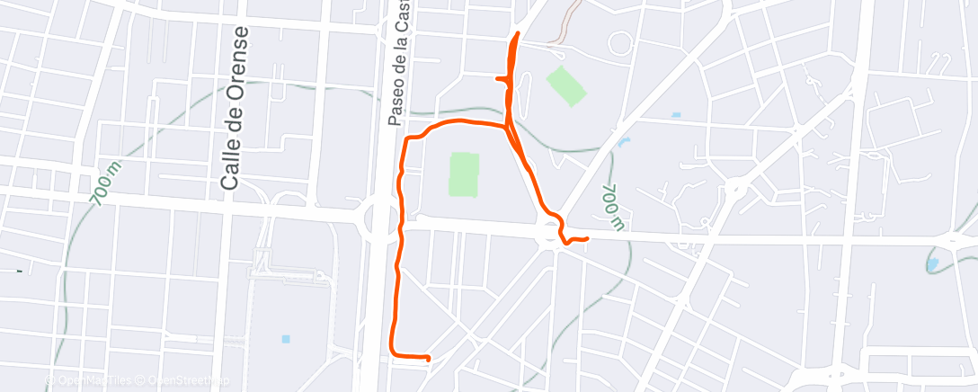 Map of the activity, Carrera de tarde