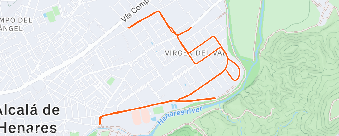 Map of the activity, Carrera de mañana