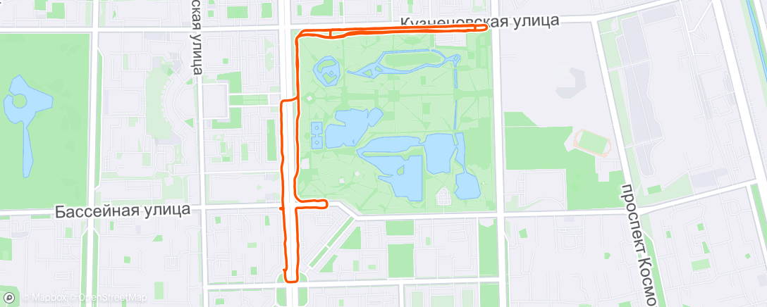 Map of the activity, Вечерний забег