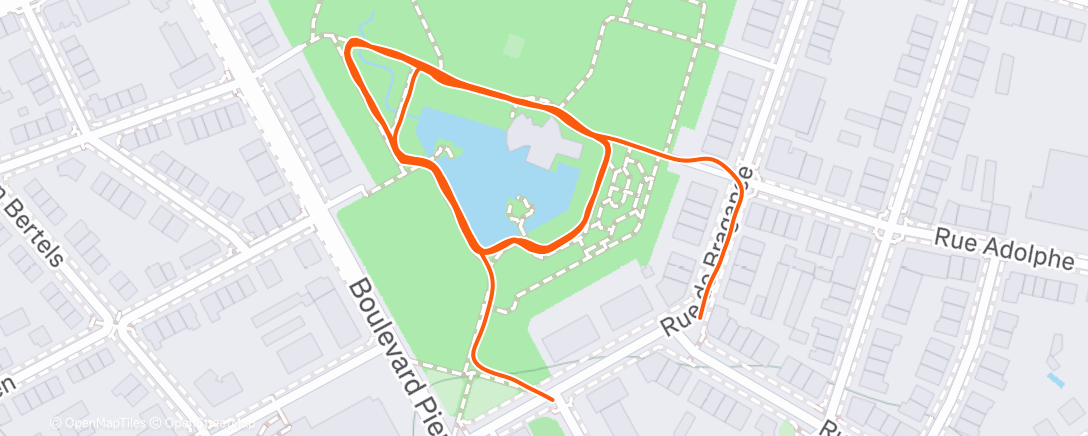 Map of the activity, Afternoon Run