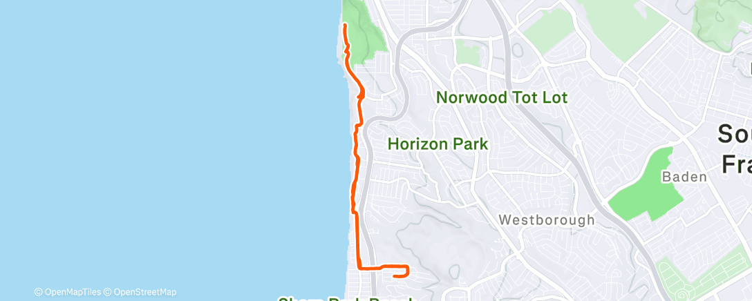 Map of the activity, Morning Run