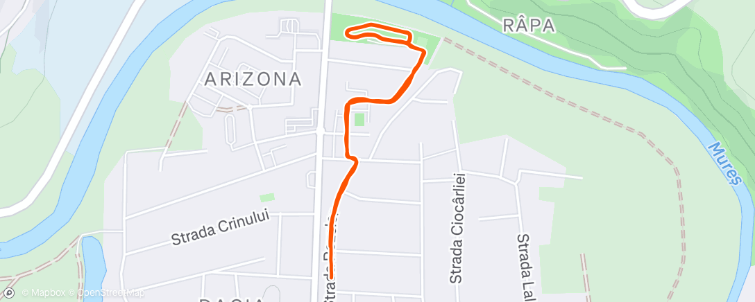 Map of the activity, Afternoon Run