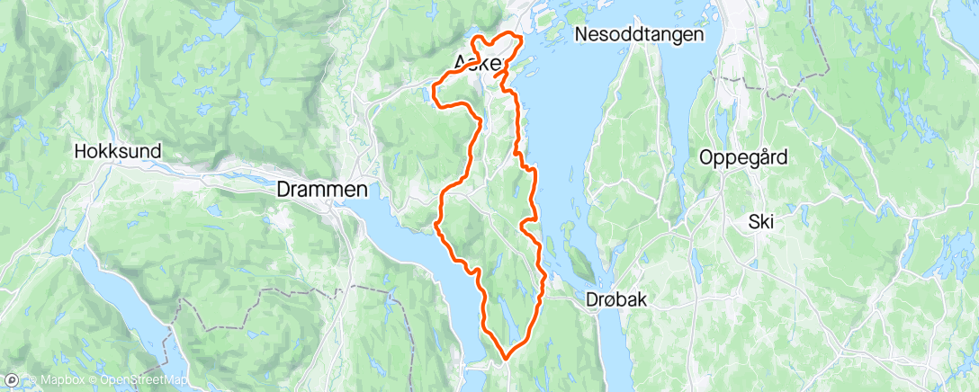 Карта физической активности (Økt 1, Asker-Klokkarstua-Hyggen)
