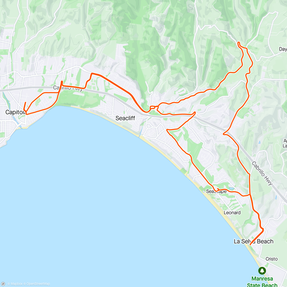 Map of the activity, eB D ride in Rain to La Selva