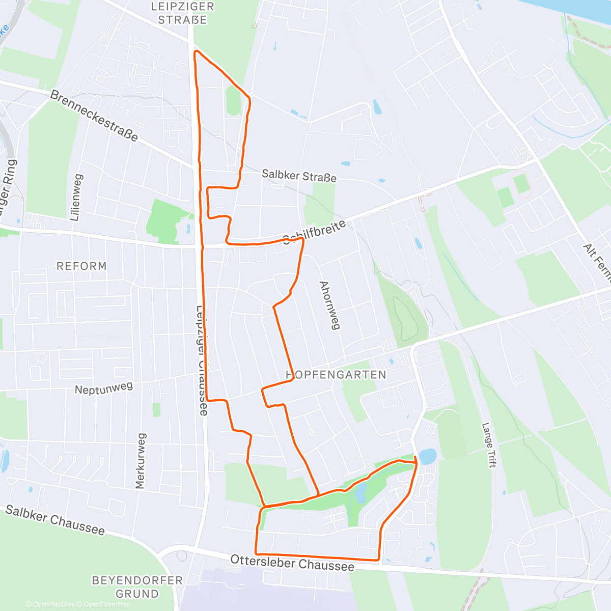 Map of the activity, Laufen wie Bock