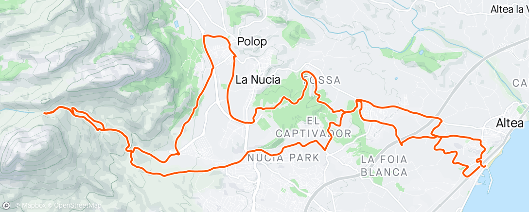 Map of the activity, Mas de la monja y Coll de Pouet