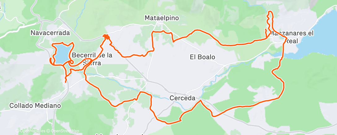 Map of the activity, MTB en un claro