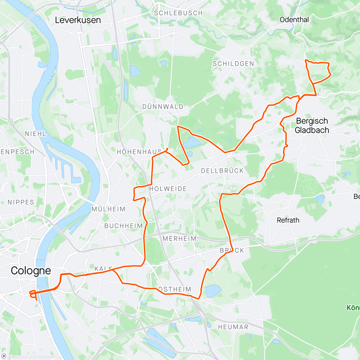 Map of the activity, Maloja Pushbikers × Joinride × Argon18 @ Rund um Köln