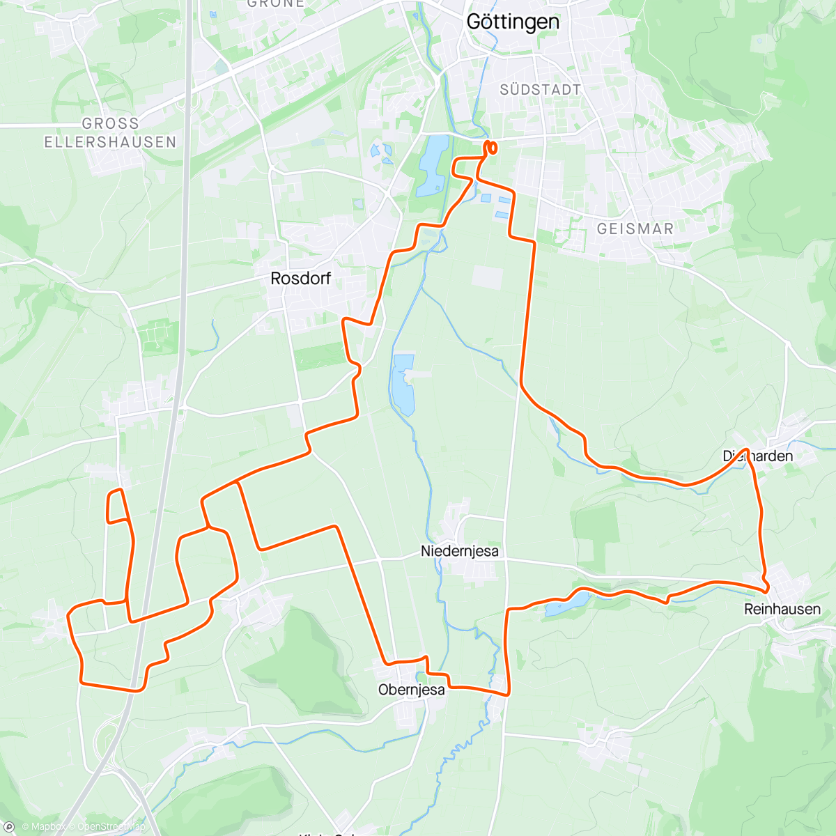 Map of the activity, Breaking Orwell´s 10th Rule on Gö 40km Feldweg Omloop – January 25 2024