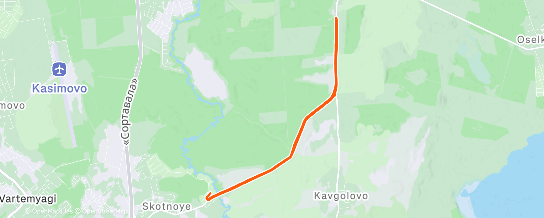 Map of the activity, Дневной забег
