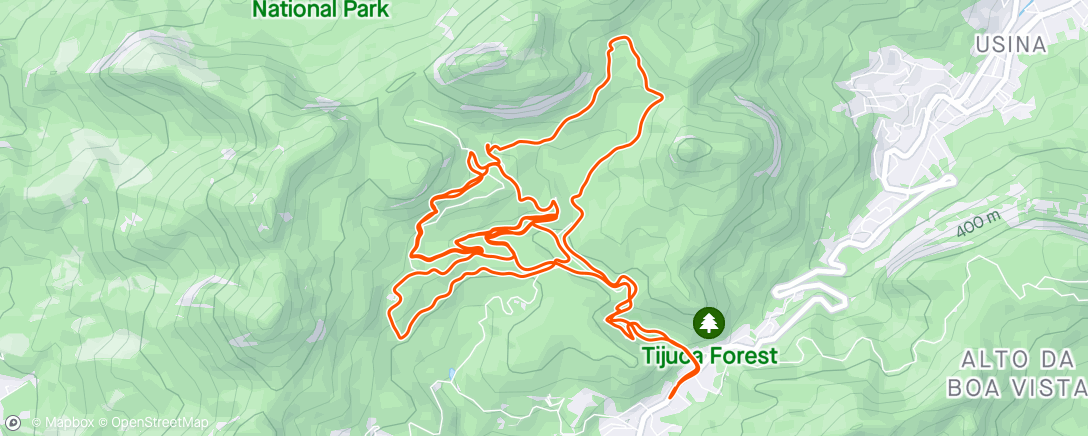 Map of the activity, Trail run matinal