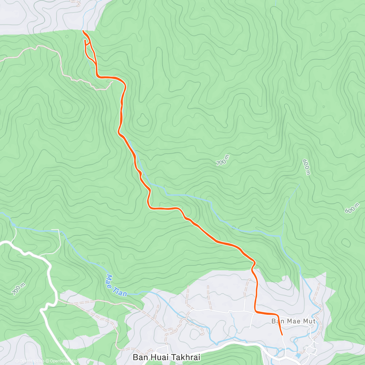 Map of the activity, Afternoon Trail Run