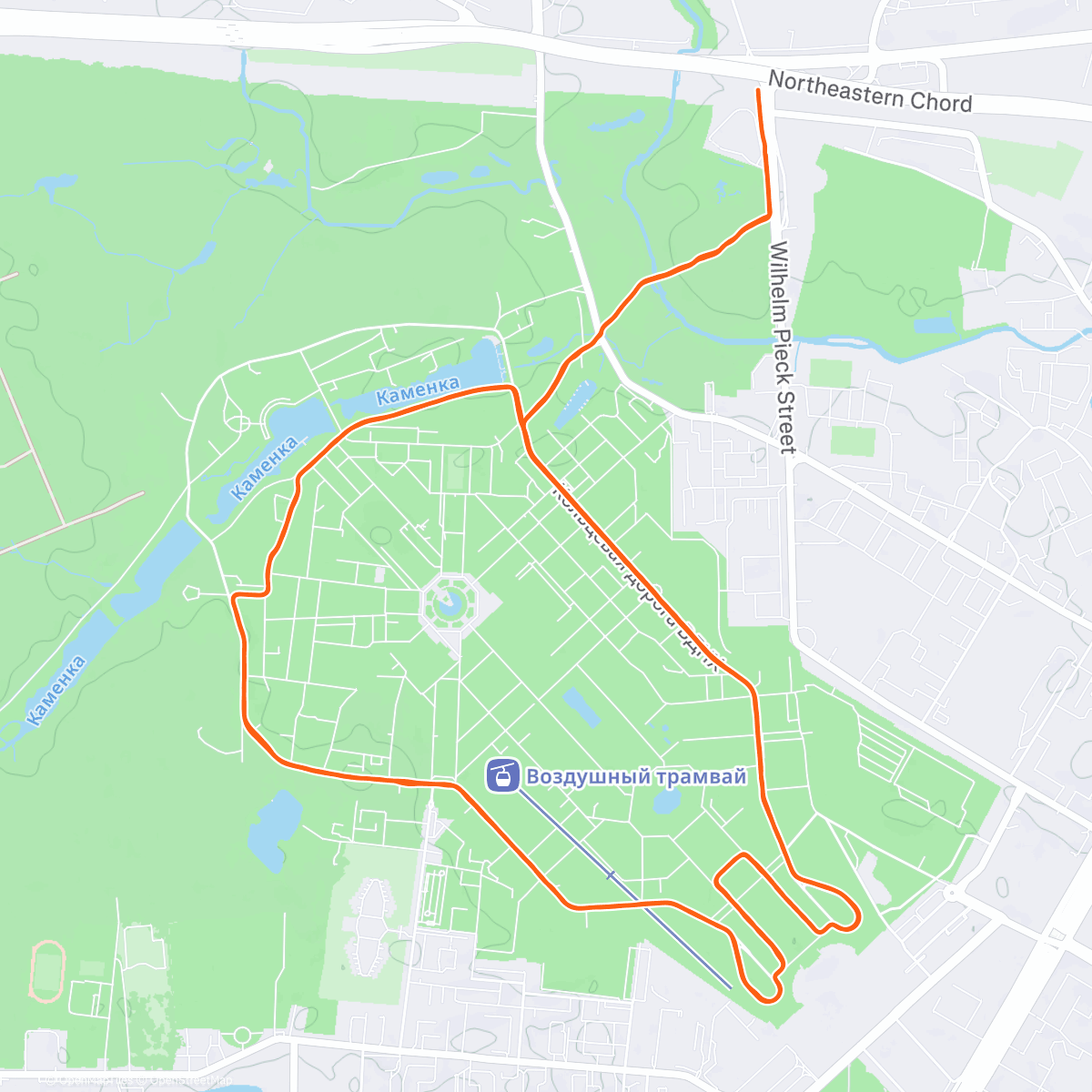 Карта физической активности (Лёгкая - ВДНХ)