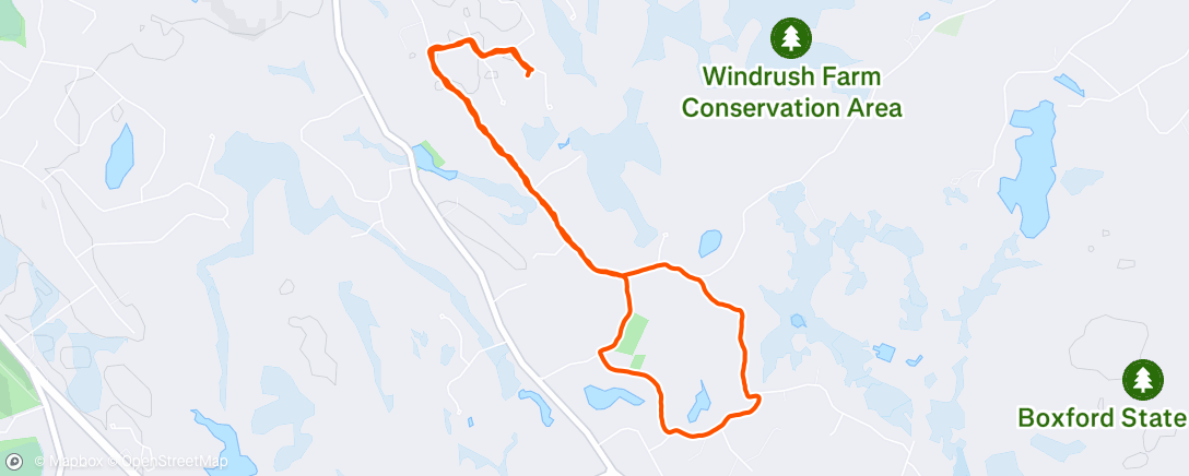 Map of the activity, Afternoon Run