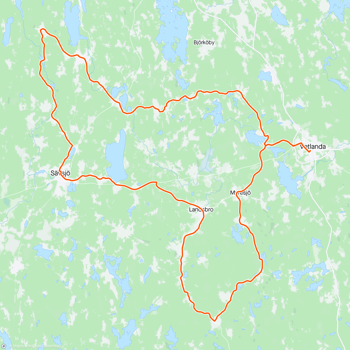 Map of the activity, Korvrundan med Team Rynkeby 💛