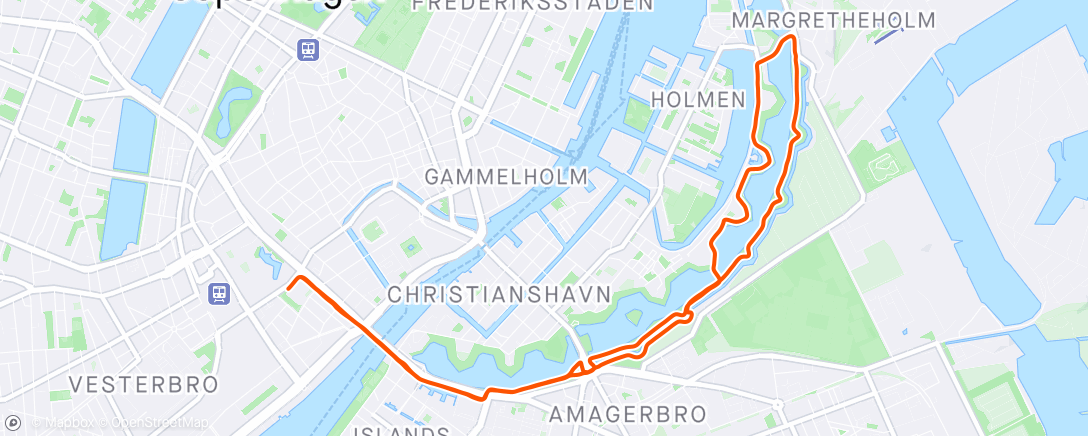 Karte der Aktivität „Løpetur København”
